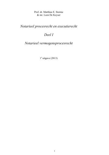 I-III Procesrecht - Thuisblad van Matthias E. Storme