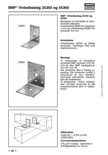 BMF® Vinkelbeslag 35350 og 55365 - Simpson Strong-Tie