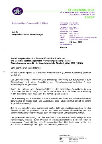 Rundschreiben 24.06.2013 - Studieninstitut Soest