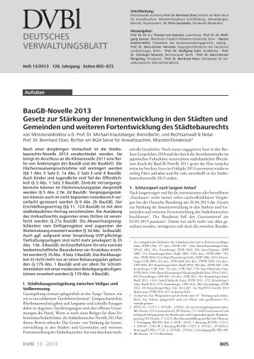 BauNVO-Novelle 2013 - Bernhard Stüer Planungs-, Umwelt