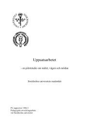 en pilotstudie om målet, vägen och mödan (PDF) - Stockholms ...