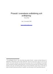 Prosodi i svenskans ordbildning - Stockholms universitet