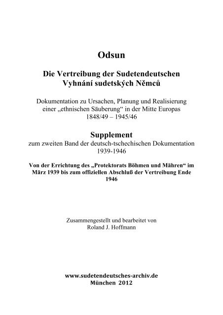 Supplement Sudetendeutsches Archiv