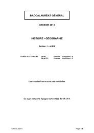 Sujet du bac L - Histoire Géographie 2013 - Métropole - Sujet de bac