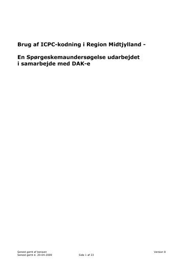 Brug af ICPC-kodning i Region Midtjylland - En ... - Sundhed.dk