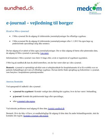 E-Journal – vejledning til borger - Sundhed.dk