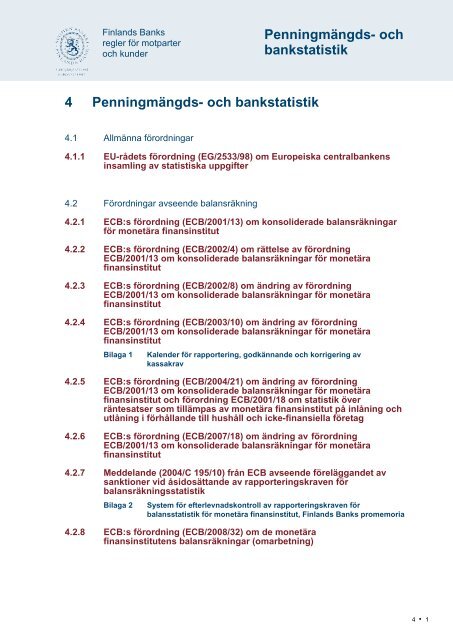 Penningmängds- och bankstatistik - Suomen Pankki