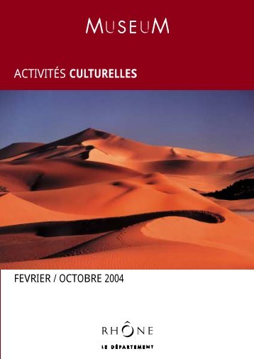 ACTIVITÉS CULTURELLES - musée des Confluences