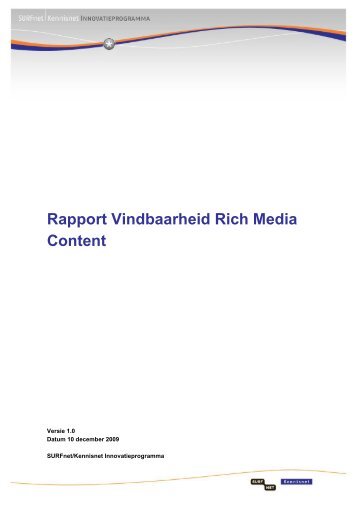 Vindbaarheid Rich Media content - SURFnet