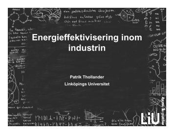 Thollander LiU Energieffektivisering inom industrin ... - Svenskt Vatten