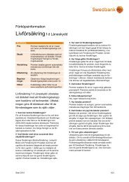 Förköpsinformation - Swedbank