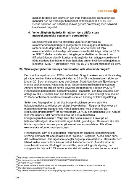 Krisen i euroområdet 99 frågor och svar - Swedbank