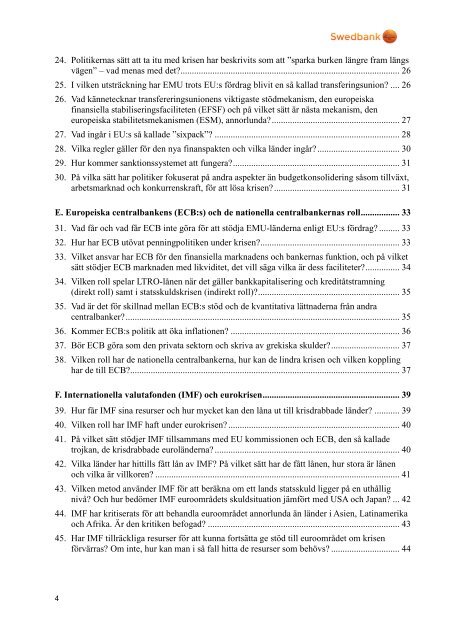 Krisen i euroområdet 99 frågor och svar - Swedbank