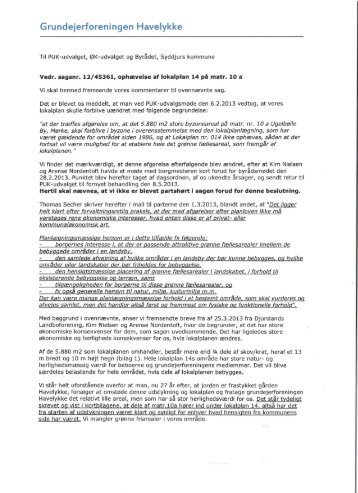 Grundejerforeningen Havelykke - Syddjurs Kommune