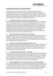 TEVREDENHEIDSONDERZOEK JONGERENWERK - Tandem Welzijn