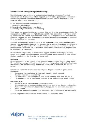 Lees meer over motivatie en gedragsverandering met ... - NISB