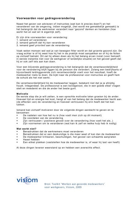 Lees meer over motivatie en gedragsverandering met ... - NISB