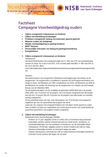 Factsheet Campagne Voorbeeldgedrag ouders - NISB