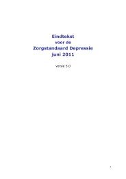 Zorgstandaard Depressie - Nederlandse Vereniging van Diëtisten