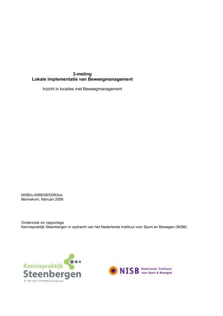3-meting Lokale implementatie van Beweegmanagement - NISB
