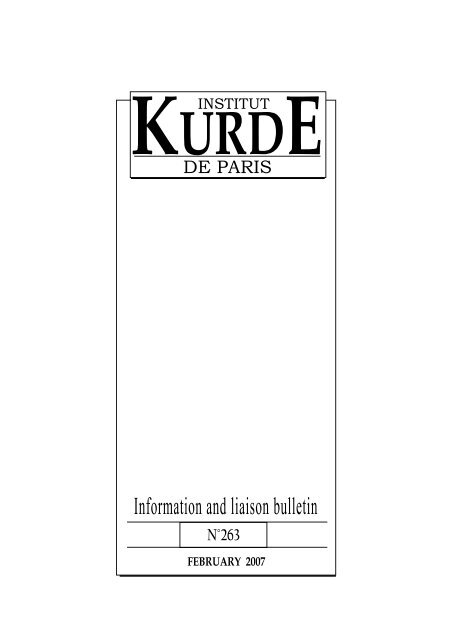 Information And Liaison Bulletin Institut Kurde De Paris