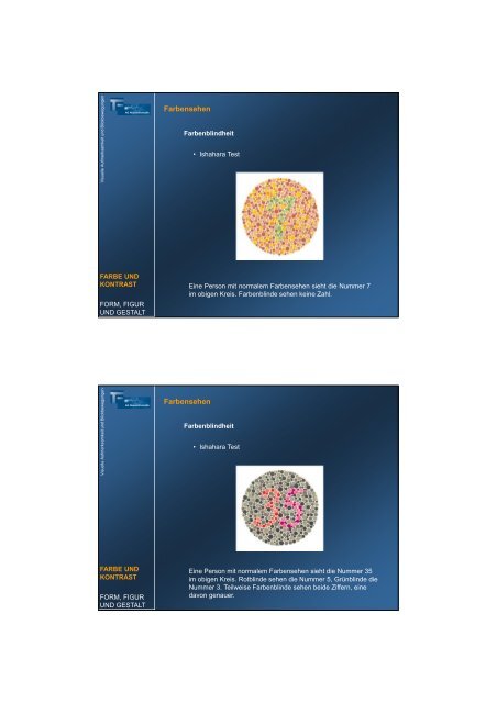 Farbensehen Wahrnehmung von Form, Figur und Gestalt