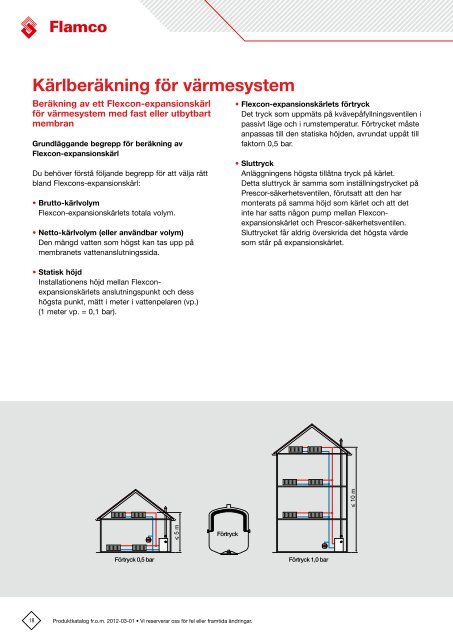 Beräkning av ett expansionskärl - Flamco