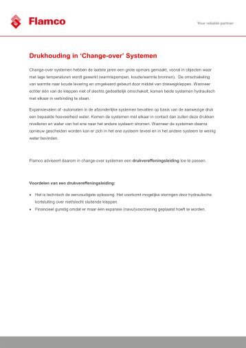 Whitepaper - Drukhouding in 'change-over' systemen - Flamco