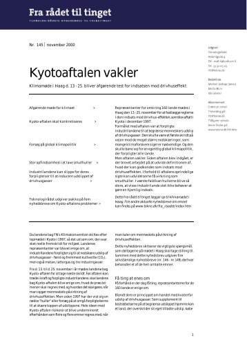 Nr. 145: Kyotoaftalen vakler i PDF format - Teknologirådet