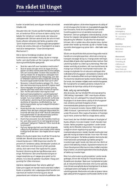 Nr. 145: Kyotoaftalen vakler i PDF format - Teknologirådet