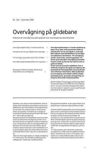 Nr. 150: Overvågning på glidebane i PDF format. - Teknologirådet