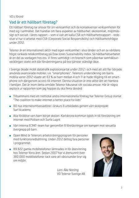 Telenor Sverige 2012 CSR och Hållbarhetsrapport