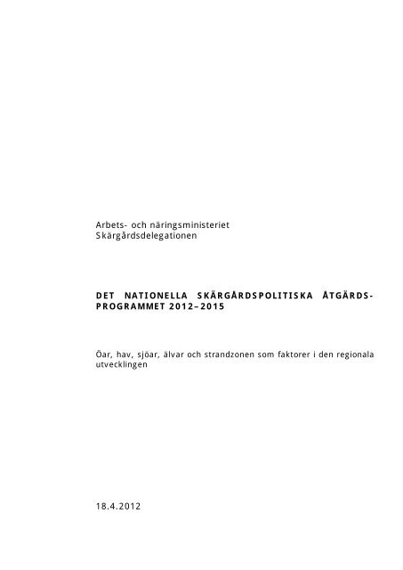 Det nationella skärgårdspolitiska åtgärdsprogrammet 2012-2015 (pdf)