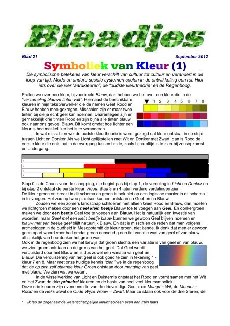 Verbazingwekkend Symboliek van Kleur (1) KO-39