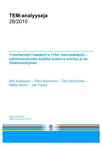 Työhönosoittamisesta työn tarjoamiseen - Työ- ja elinkeinoministeriö