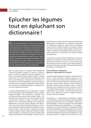 Eplucher les légumes tout en épluchant son ... - terra cognita