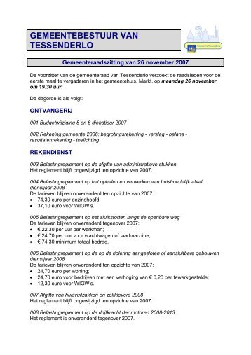 gemeentebestuur van tessenderlo - Gemeente Tessenderlo