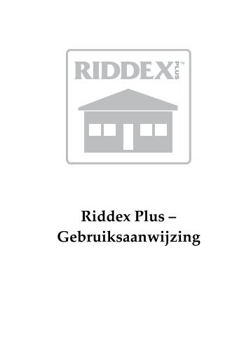 Riddex Plus Gebruiksaanwijzing (Nederlands) - Tel Sell