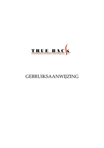 True Back Gebruiksaanwijzing (Nederlands) - Tel Sell