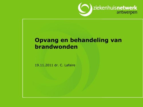 Opvang en behandeilng van brandwonden - Belsurg