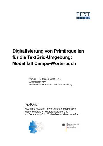 Modellfall Campe-Wörterbuch - TextGrid