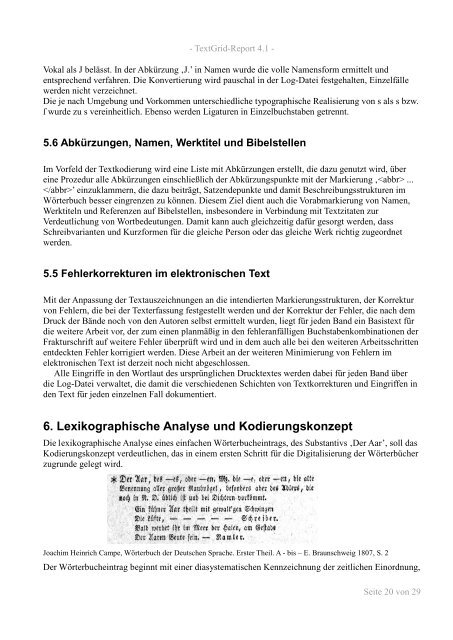 Modellfall Campe-Wörterbuch - TextGrid