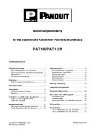 PAT1M/PAT1.5M Operating Instructions - Deutsch (pdf) - Panduit