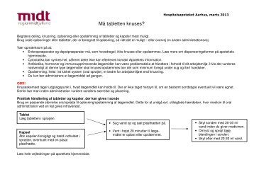 Må tabletten knuses? - marts 2013