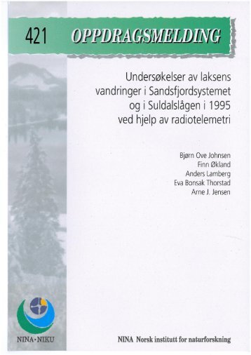 Undersøkelser av laksens vandringer i Sandsfjordsystemet ... - NINA