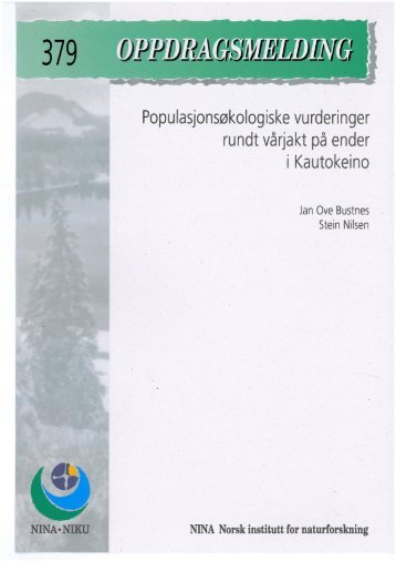 Populasjonsøkologiske vurderinger rundt vårjakt på ender i ... - NINA