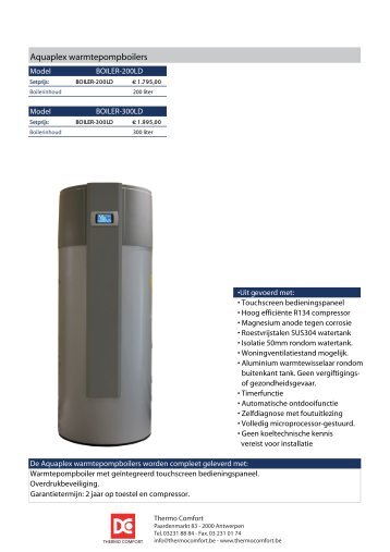 Aquaplex warmtepompboilers - Rexel