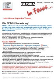 Die REACH-Verordnung! - Gloria GmbH