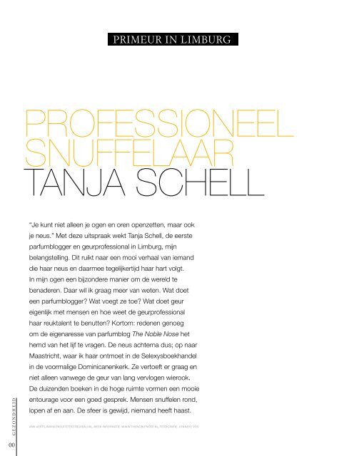 PROFESSIONEEL SNUFFELAAR TANJA SCHELL - The Noble Nose