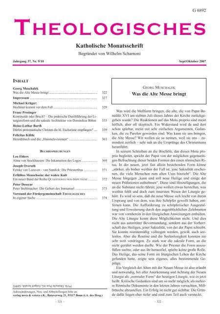 THEOLOGISCHES 9&10 - 2007 (pdf: ganzes Heft)